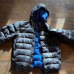The North Face Black Puffer with Blue Interior